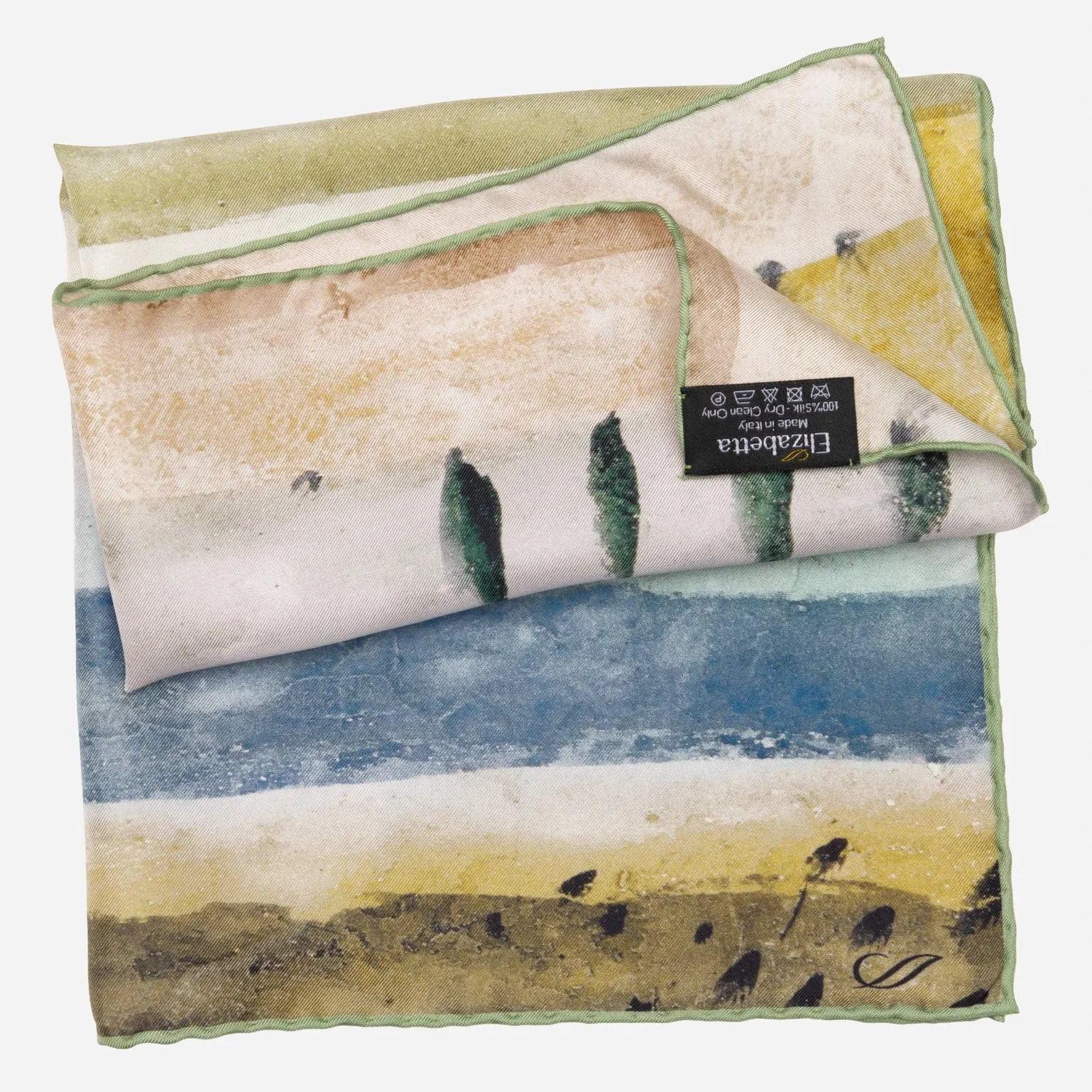 Pagani - Silk Pocket Square - Green sold by Elizabetta product image thumbnail 4