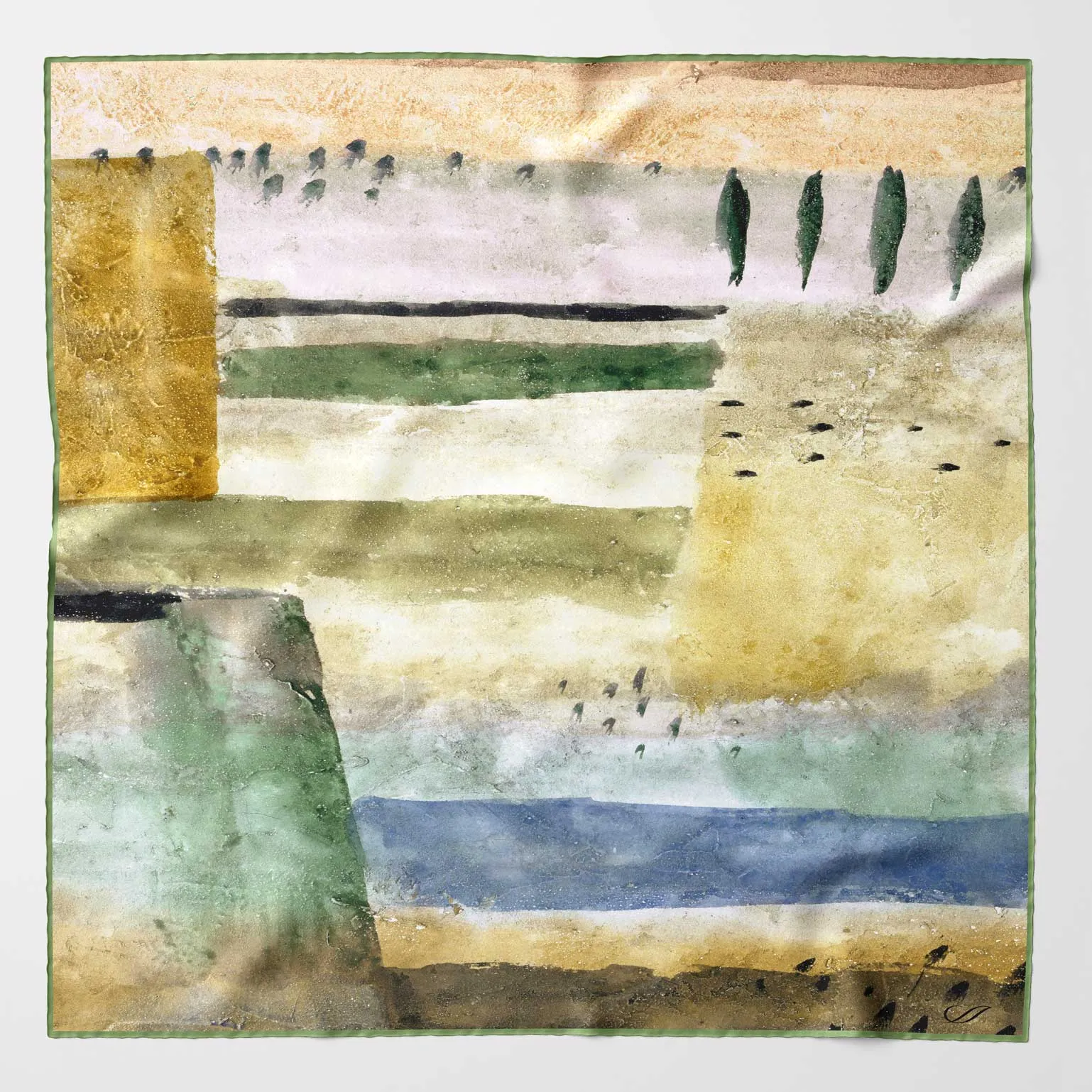 Pagani - Silk Pocket Square - Green sold by Elizabetta