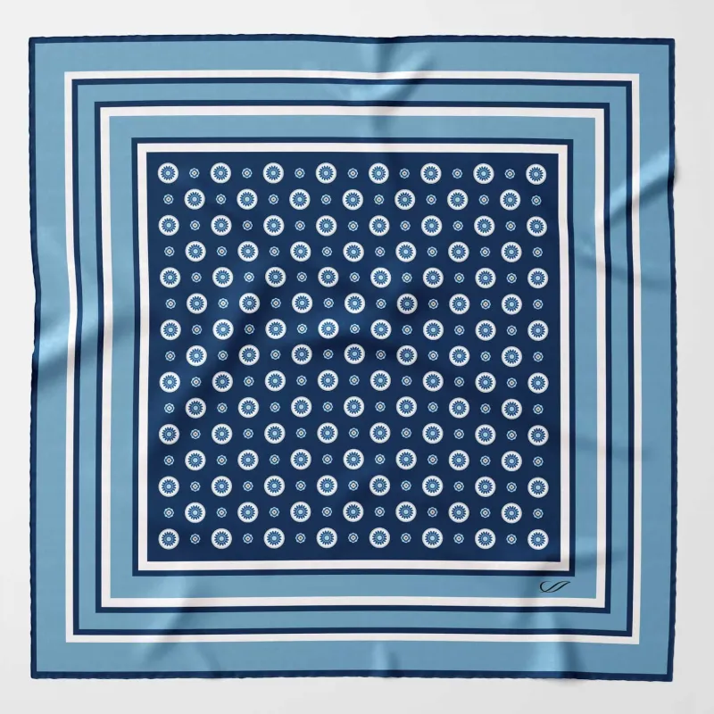 Pantera - Silk Pocket Square - Blue sold by Elizabetta