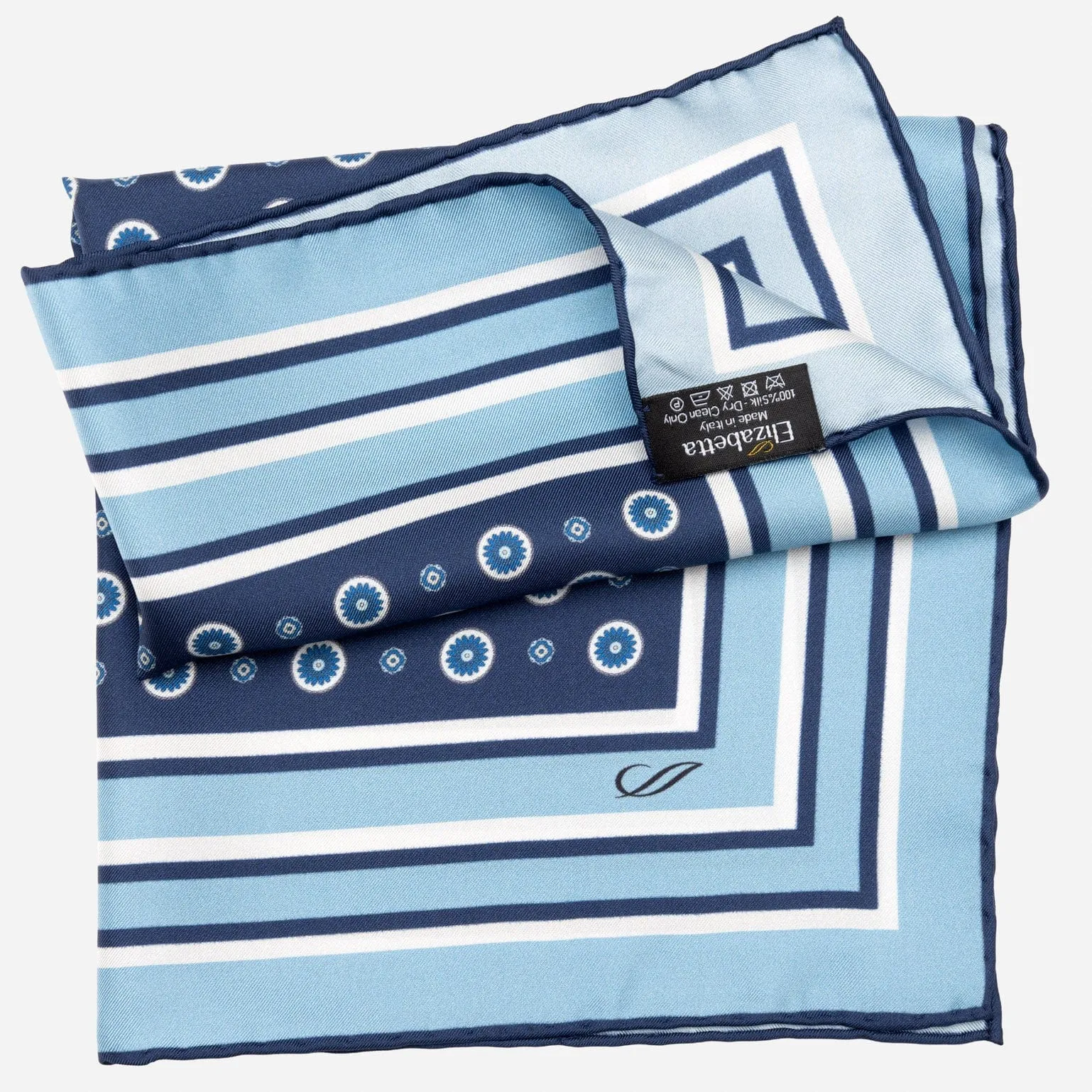 Pantera - Silk Pocket Square - Blue sold by Elizabetta product image thumbnail 4