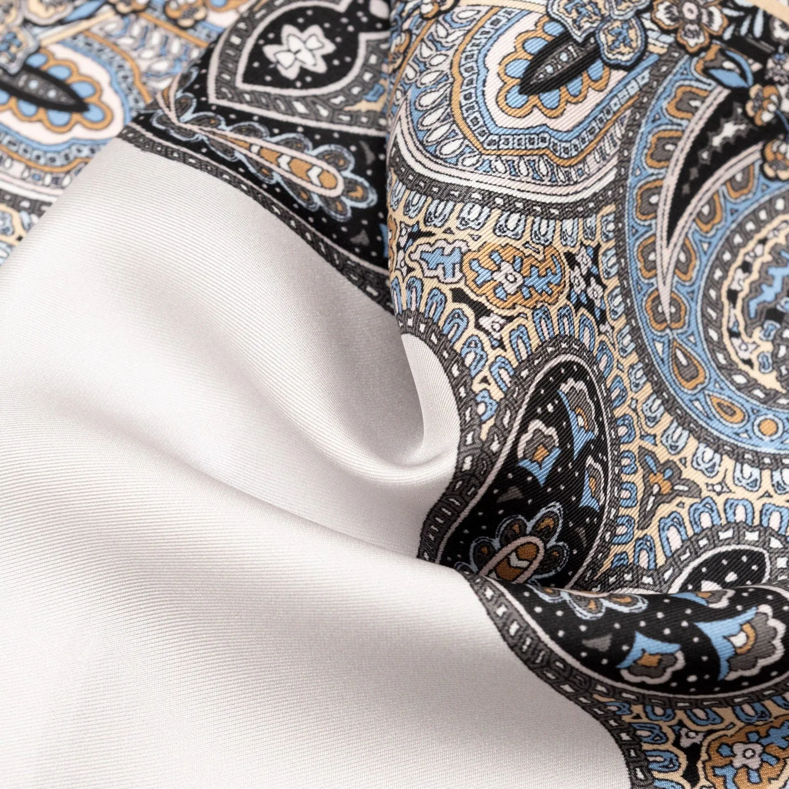 Perugia - Silk Pocket Square - Blue and Brown sold by Elizabetta product image thumbnail 3