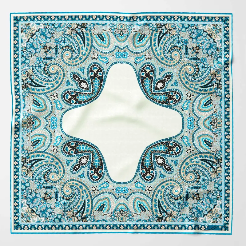 Perugia - Silk Pocket Square - Turquoise sold by Elizabetta