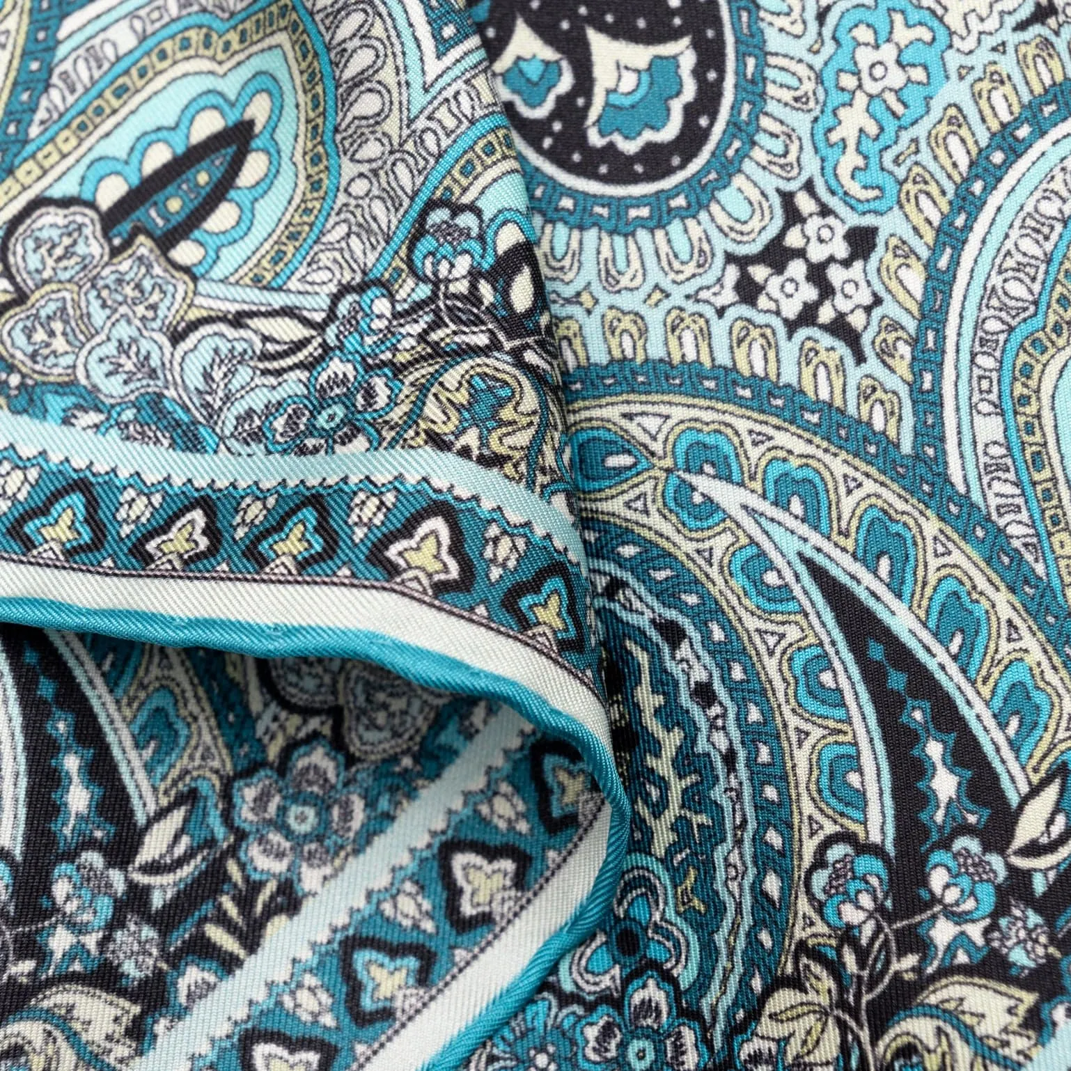 Perugia - Silk Pocket Square - Turquoise sold by Elizabetta product image thumbnail 3