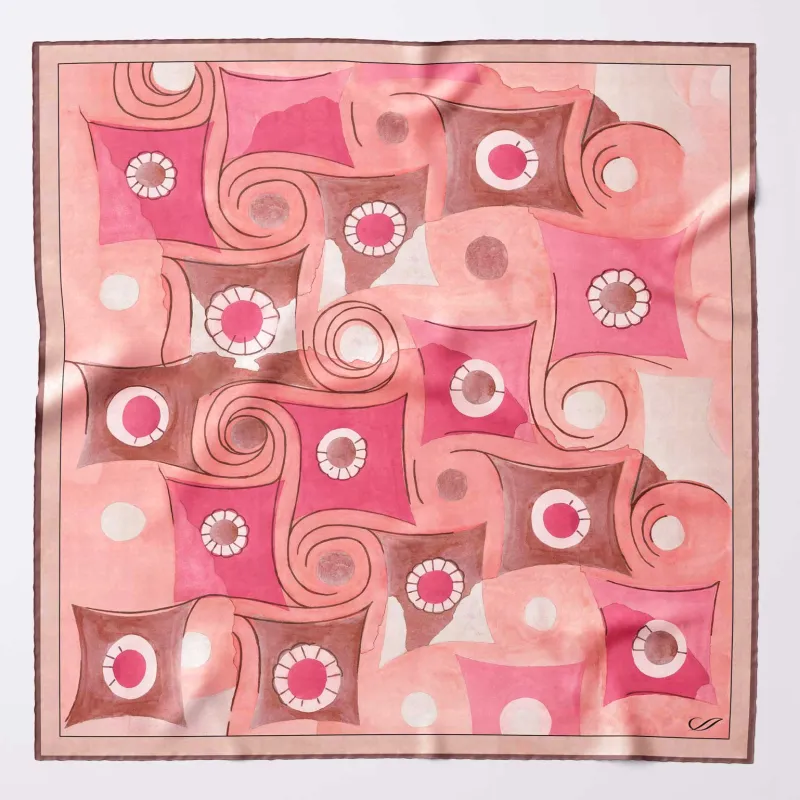 Prato - Silk Pocket Square - Spanish Pink sold by Elizabetta