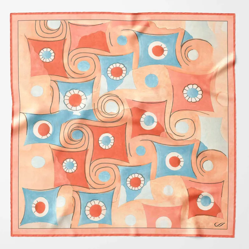 Prato - Silk Pocket Square - Tangerine sold by Elizabetta