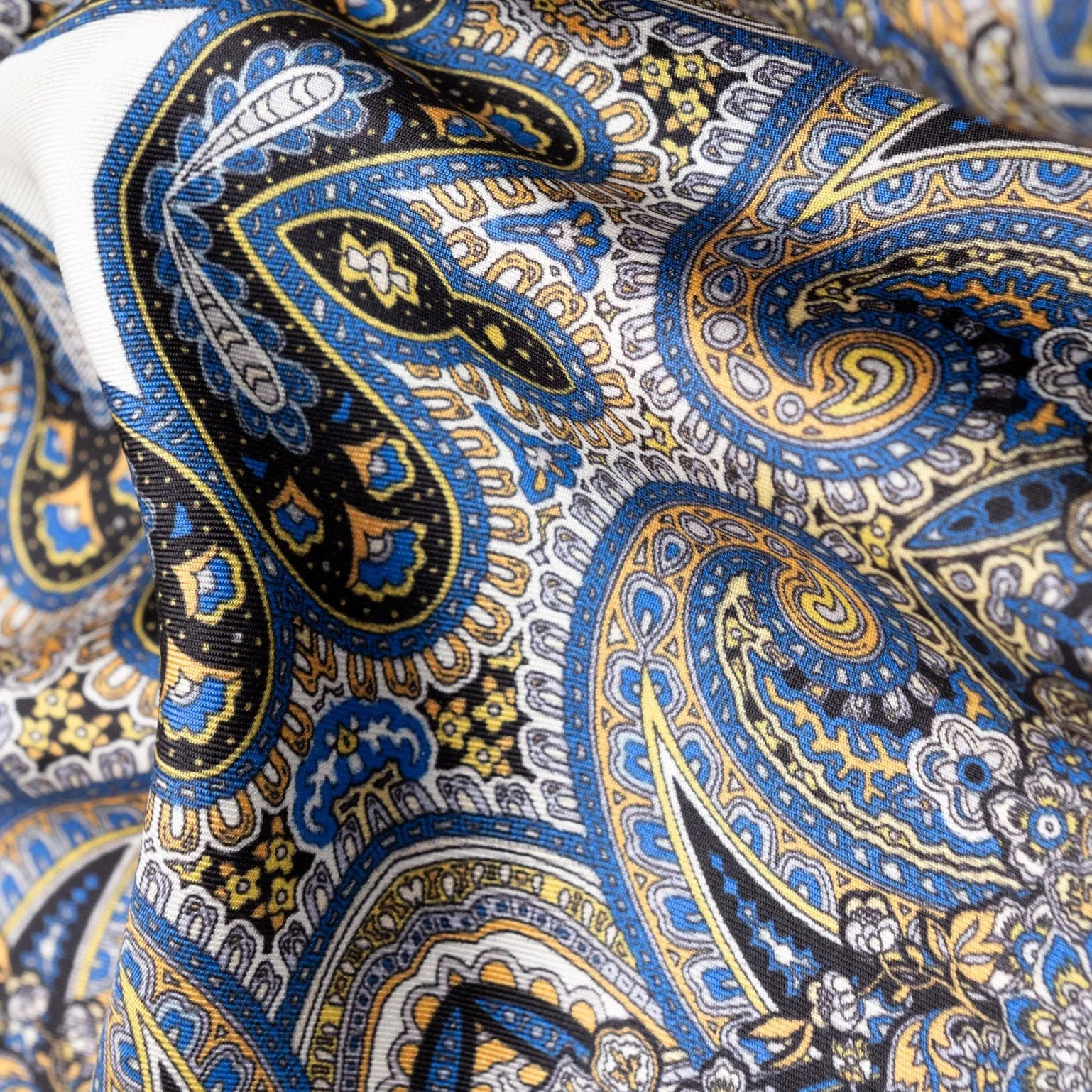 Torino - Silk Pocket Square - Blue & Yellow sold by Elizabetta product image thumbnail 3