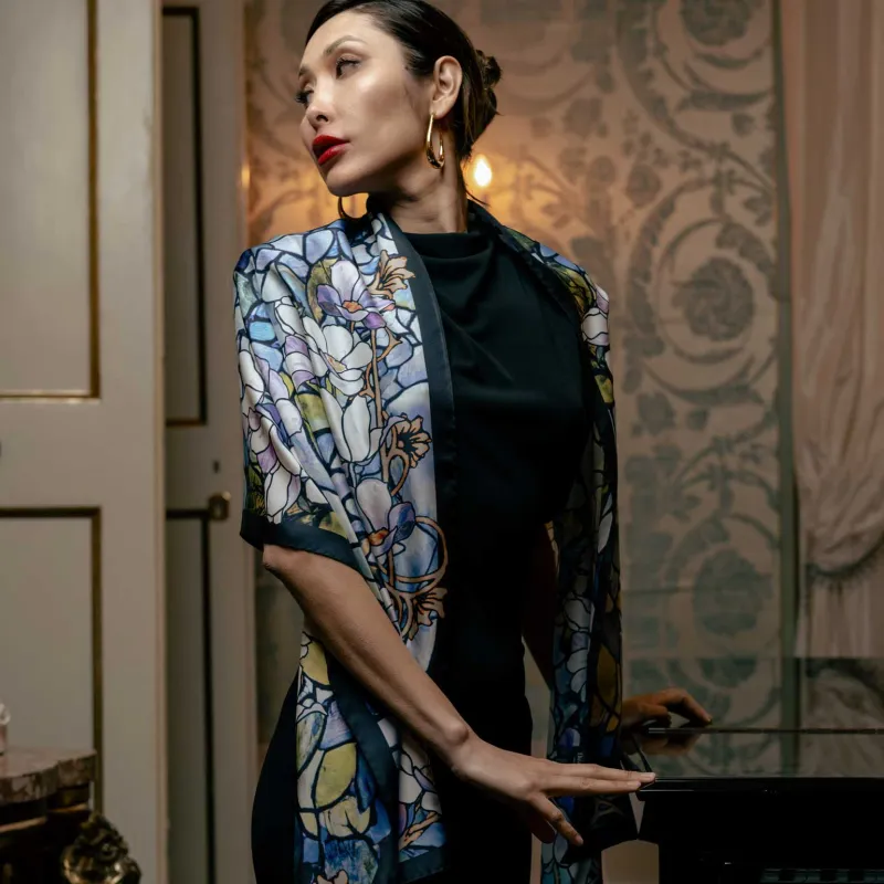 Tiffany - Long Silk Scarf - Lavender sold by Elizabetta