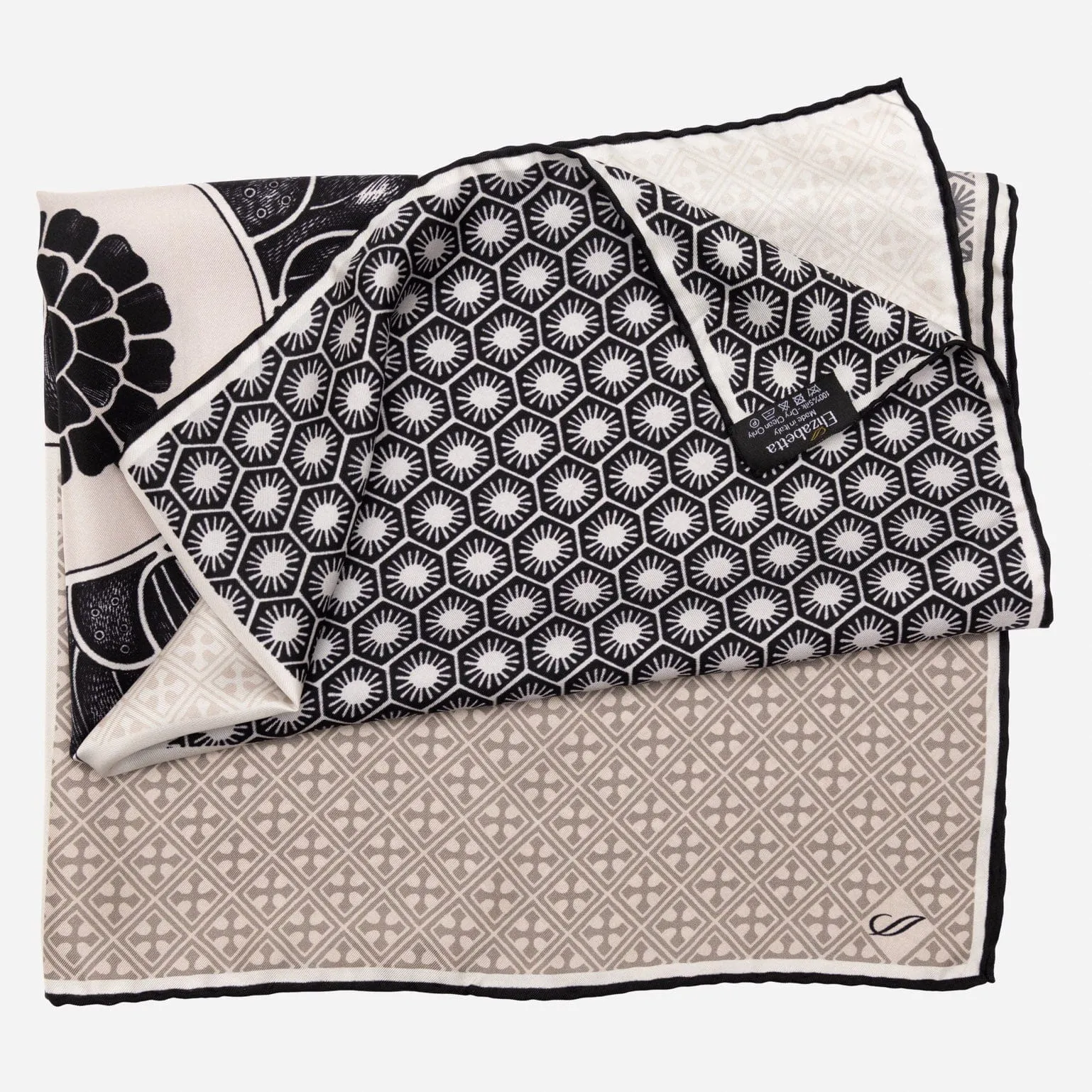 Feroni - Silk Neckerchief - Charcoal sold by Elizabetta product image thumbnail 4