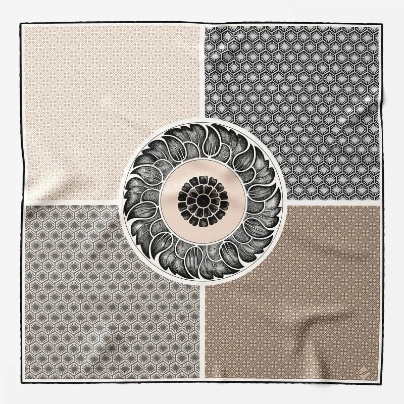 Feroni - Silk Neckerchief - Charcoal sold by Elizabetta