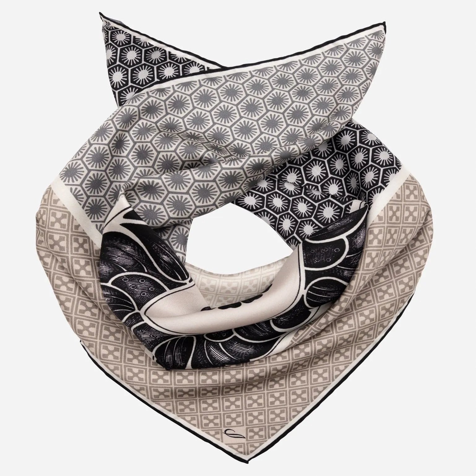 Feroni - Silk Neckerchief - Charcoal sold by Elizabetta product image thumbnail 3