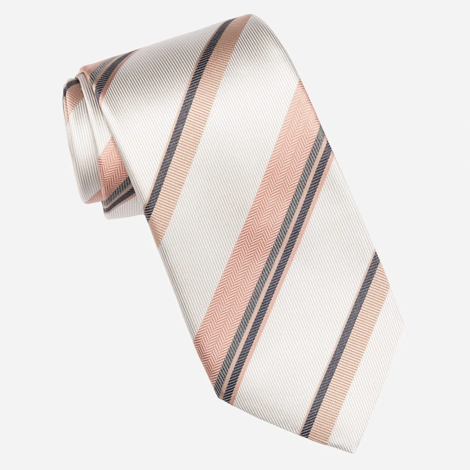 Taormina - Silk Jacquard Tie - Blush and Pale Grey sold by Elizabetta product image thumbnail 3
