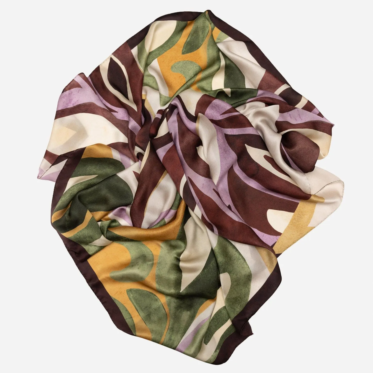 Livia - Silk Scarf Shawl - Burgundy, Moss Green & Lavender sold by Elizabetta product image thumbnail 3