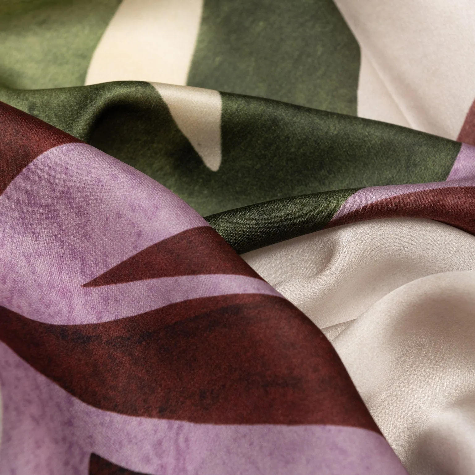 Livia - Silk Scarf Shawl - Burgundy, Moss Green & Lavender sold by Elizabetta product image thumbnail 5