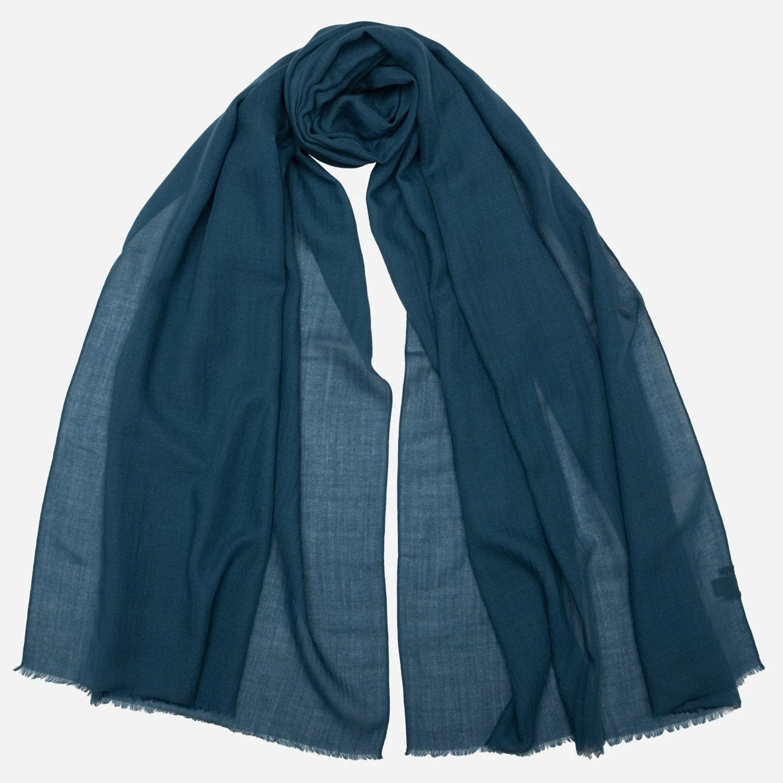 Salerno - Wool Silk Scarf - Petrol Blue sold by Elizabetta