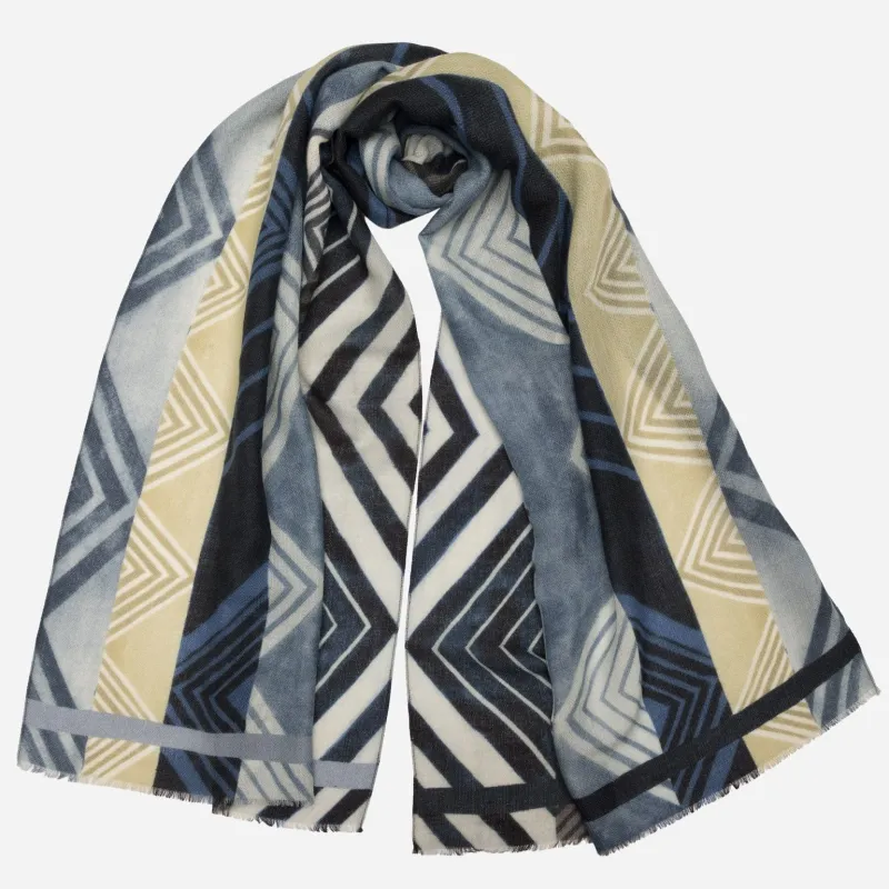 Corvara - Wool Scarf - Blue sold by Elizabetta