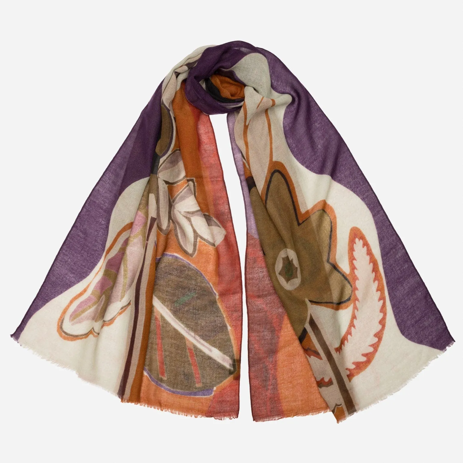 Irene - Wool Scarf - Rust and Purple sold by Elizabetta product image thumbnail 2
