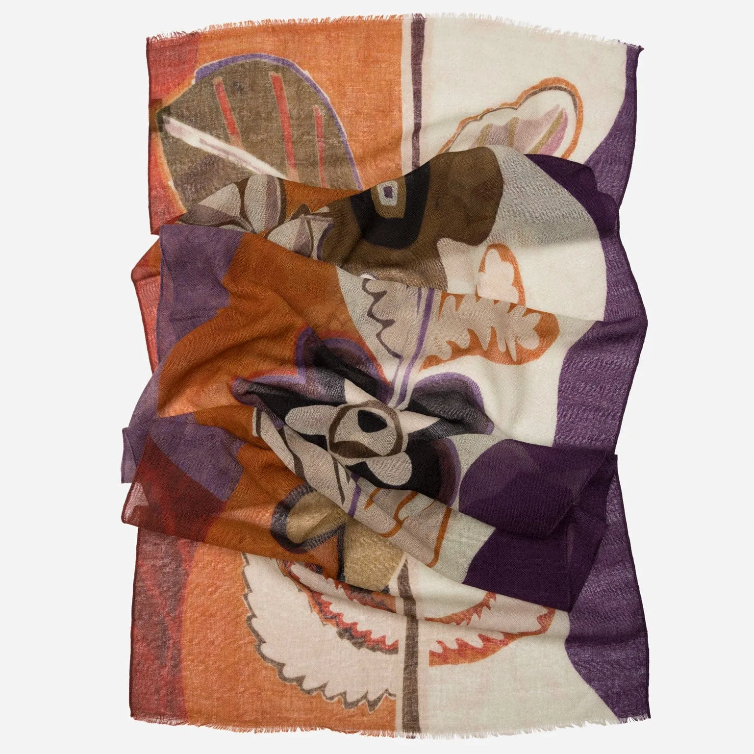 Irene - Wool Scarf - Rust and Purple sold by Elizabetta product image thumbnail 3