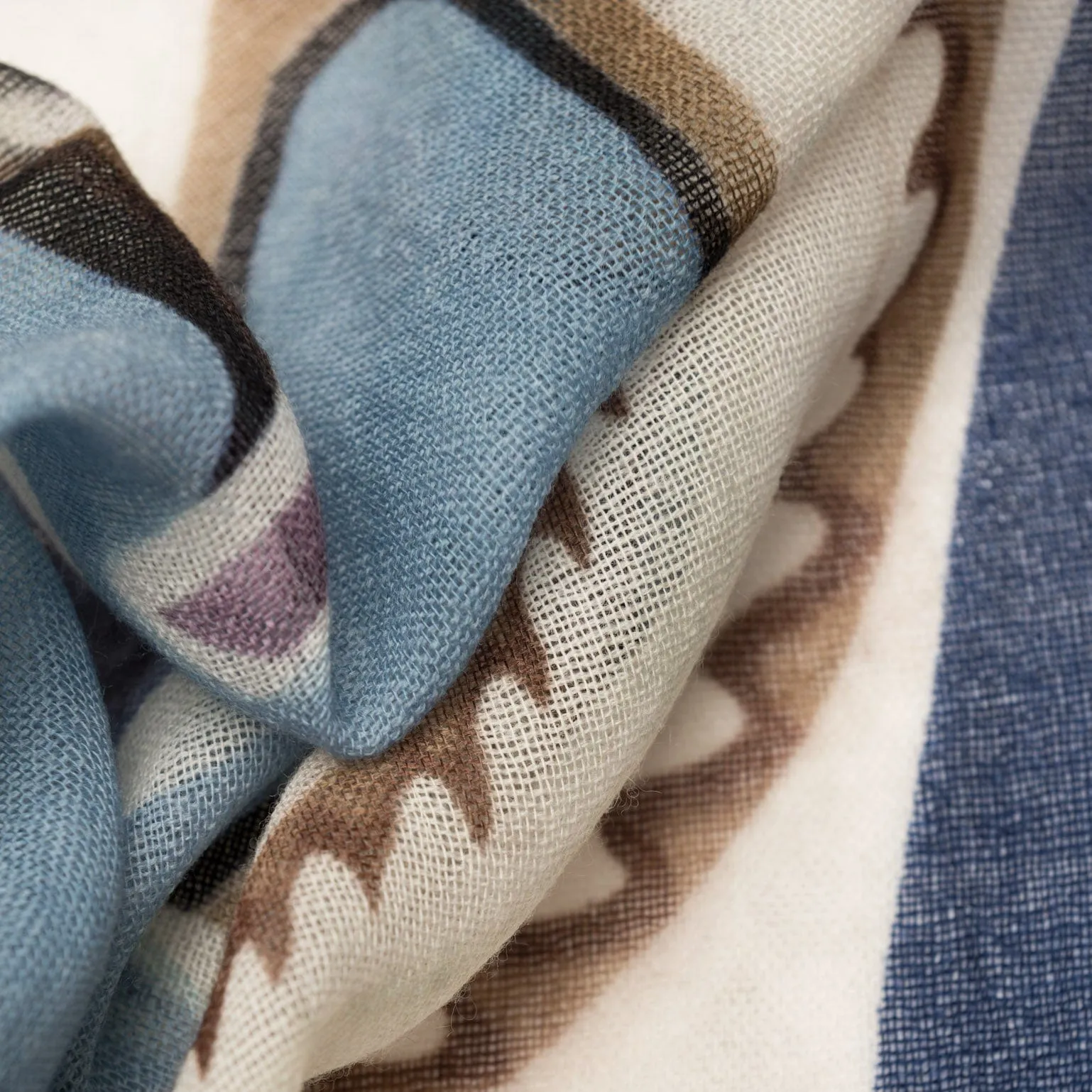 Irene - Wool Scarf - Blue and Lavender sold by Elizabetta product image thumbnail 5