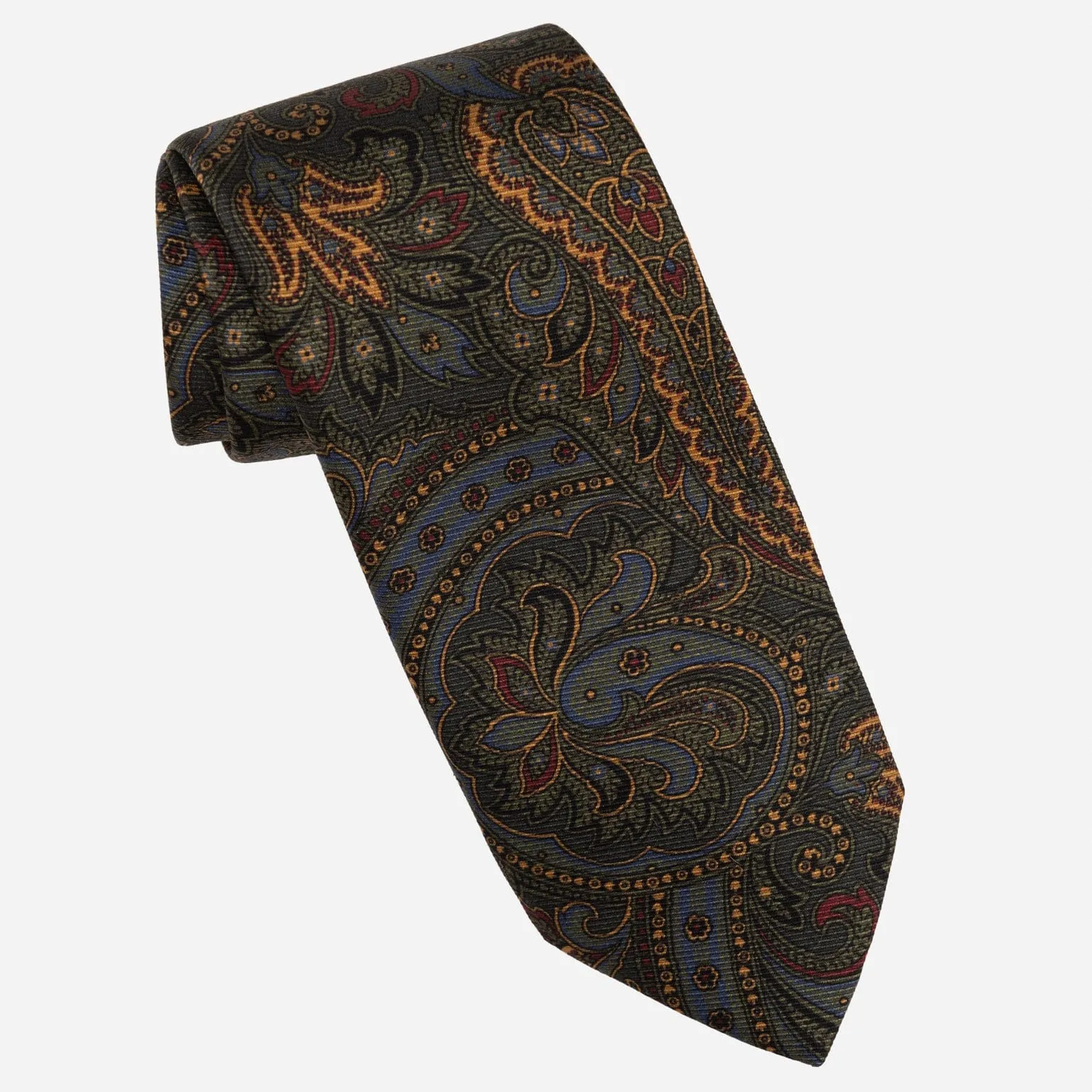 Marsala - Printed Madder Silk Tie - Forest Green sold by Elizabetta product image thumbnail 2