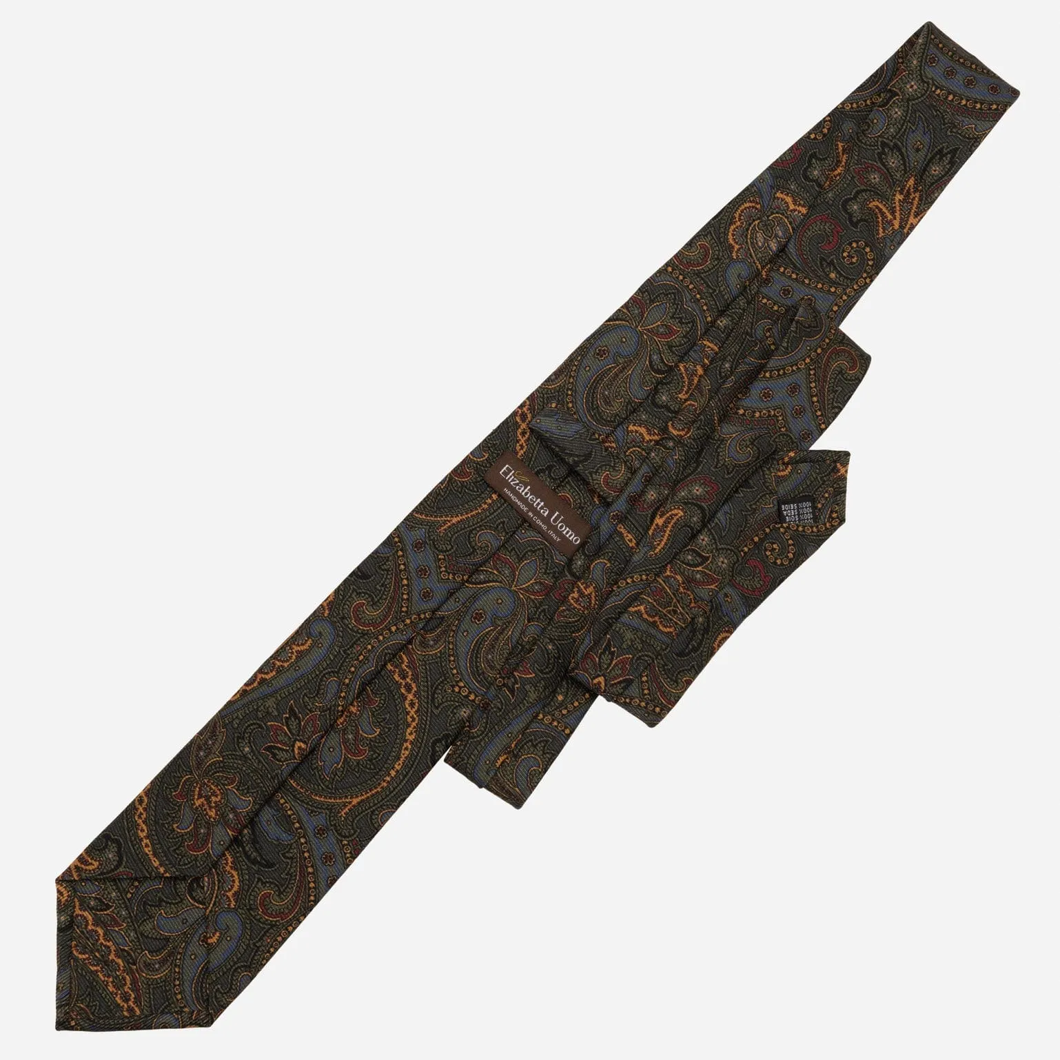 Marsala - Printed Madder Silk Tie - Forest Green sold by Elizabetta product image thumbnail 4