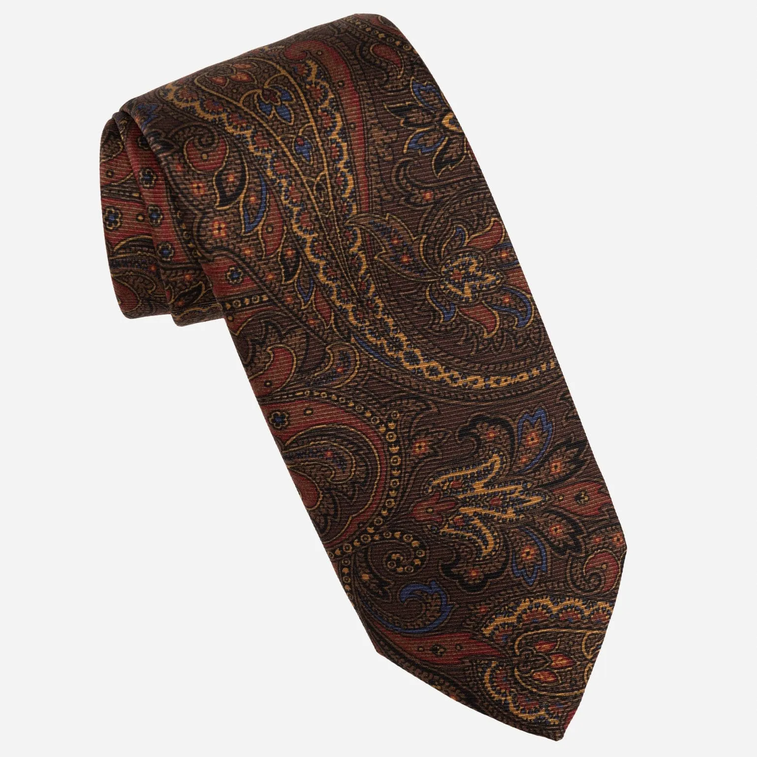 Marsala - Printed Madder Silk Tie - Brown sold by Elizabetta product image thumbnail 2