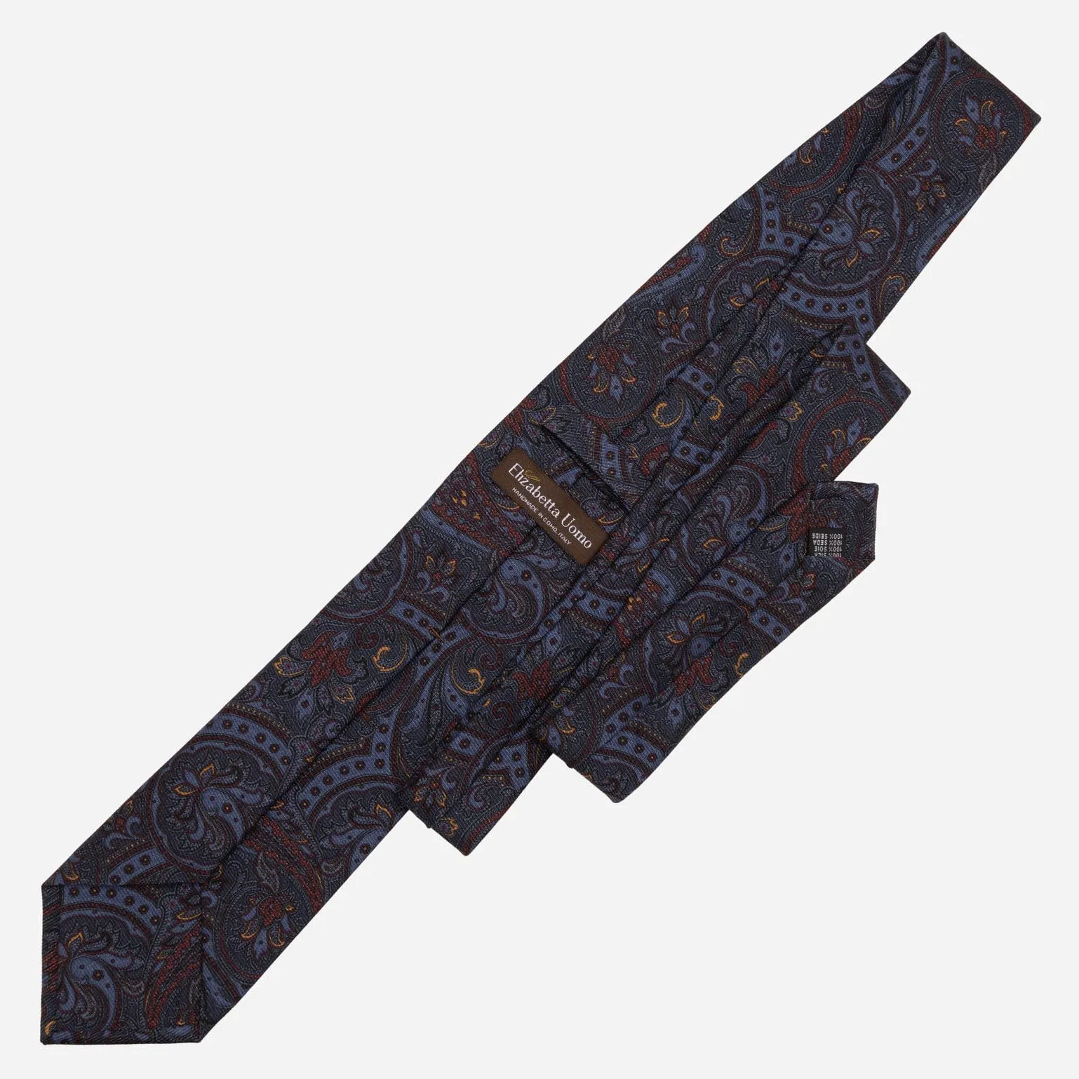 Marsala - Printed Madder Silk Tie - Blue sold by Elizabetta product image thumbnail 4