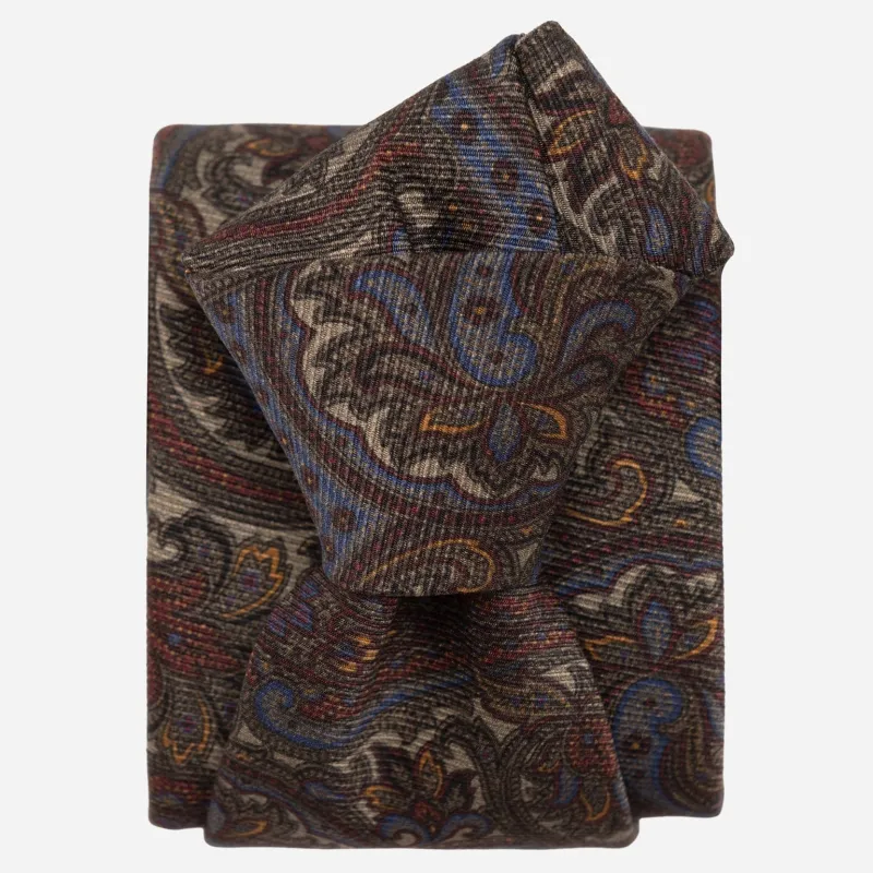 Marsala - Printed Madder Silk Tie - Sage Green sold by Elizabetta