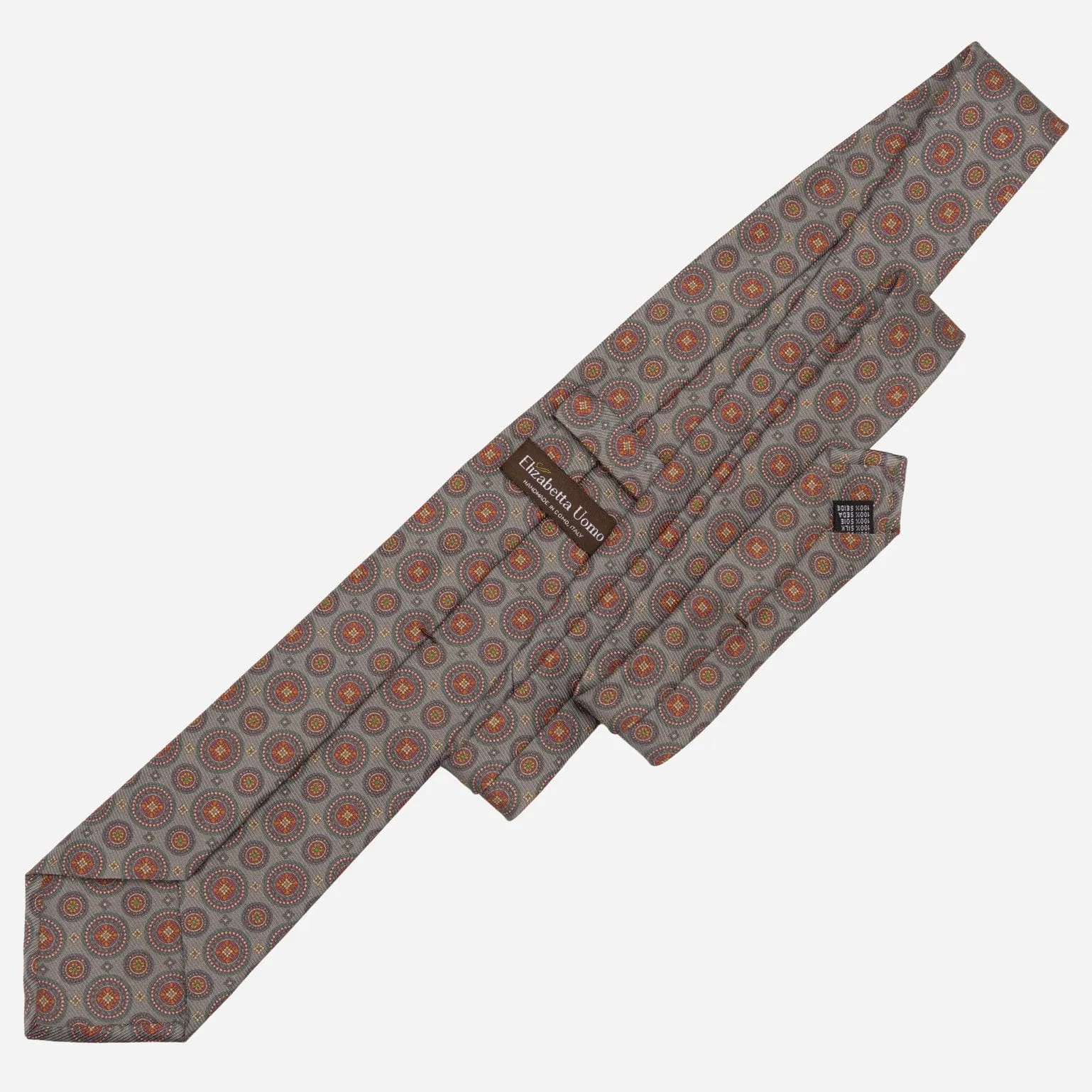 Farnese - Printed Madder Silk Tie - Blue Grey sold by Elizabetta product image thumbnail 4