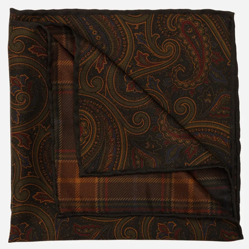 Positano - Double Sided Silk Pocket Square - Green sold by Elizabetta