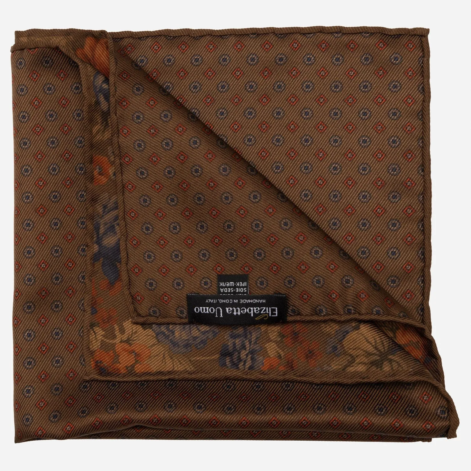 Vico - Double Sided Silk Pocket Square - Clay Brown sold by Elizabetta product image thumbnail 2