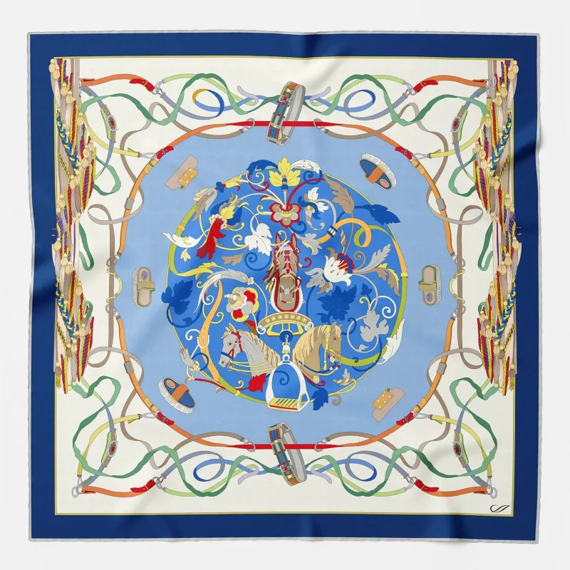 Sella Nobile - Silk Foulard - Blue sold by Elizabetta