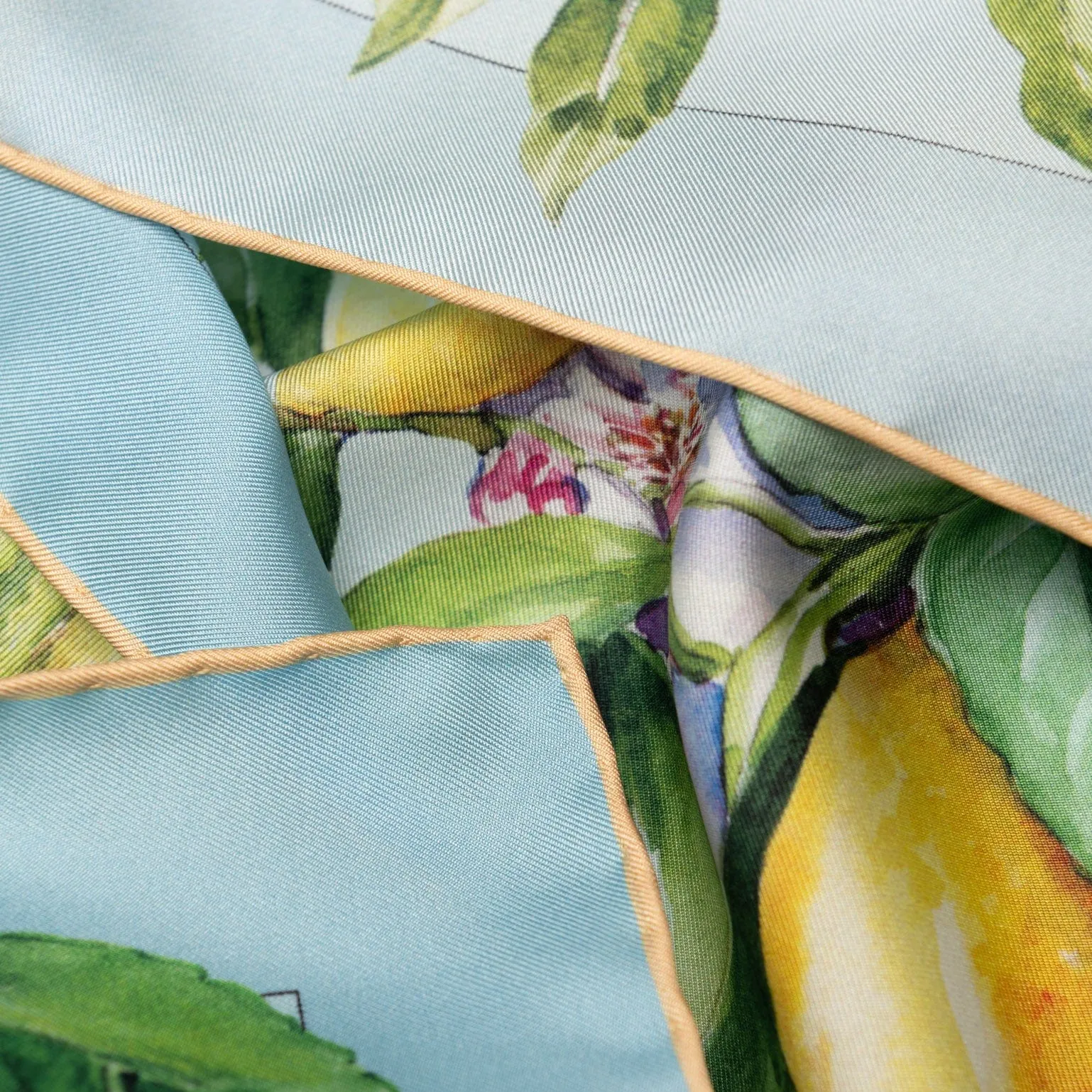 Limoni Fioriti - Silk Foulard - Sky Blue sold by Elizabetta product image thumbnail 4