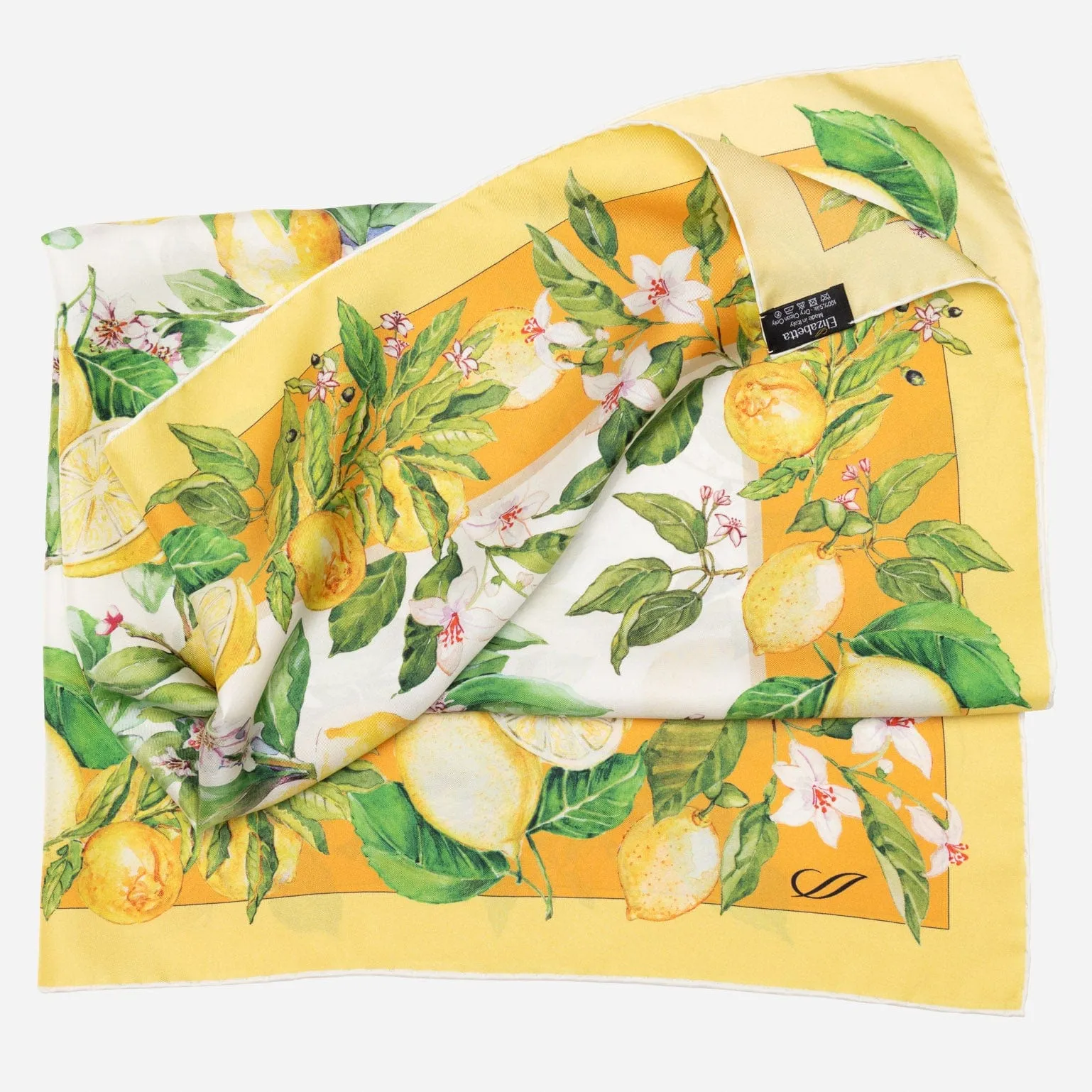 Limoni Fioriti - Silk Foulard - Yellow sold by Elizabetta product image thumbnail 3