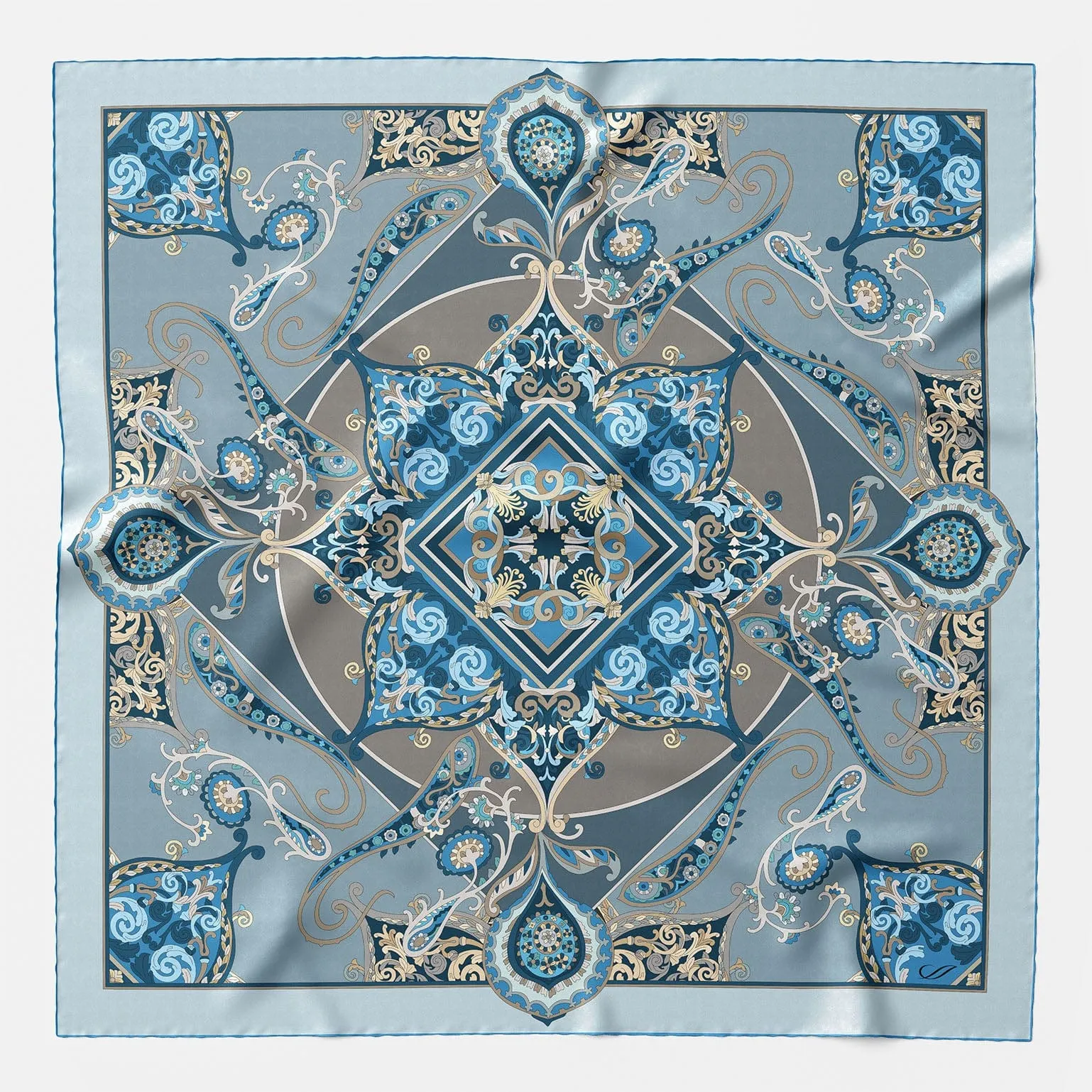 Romina - Silk Foulard - Blue sold by Elizabetta