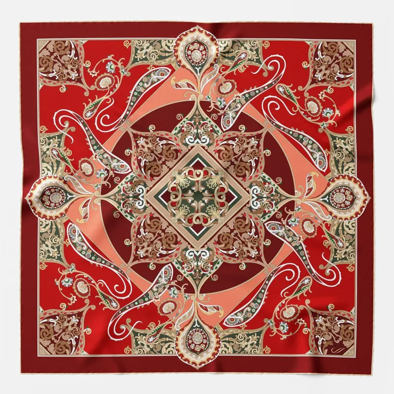 Romina - Silk Foulard - Red sold by Elizabetta