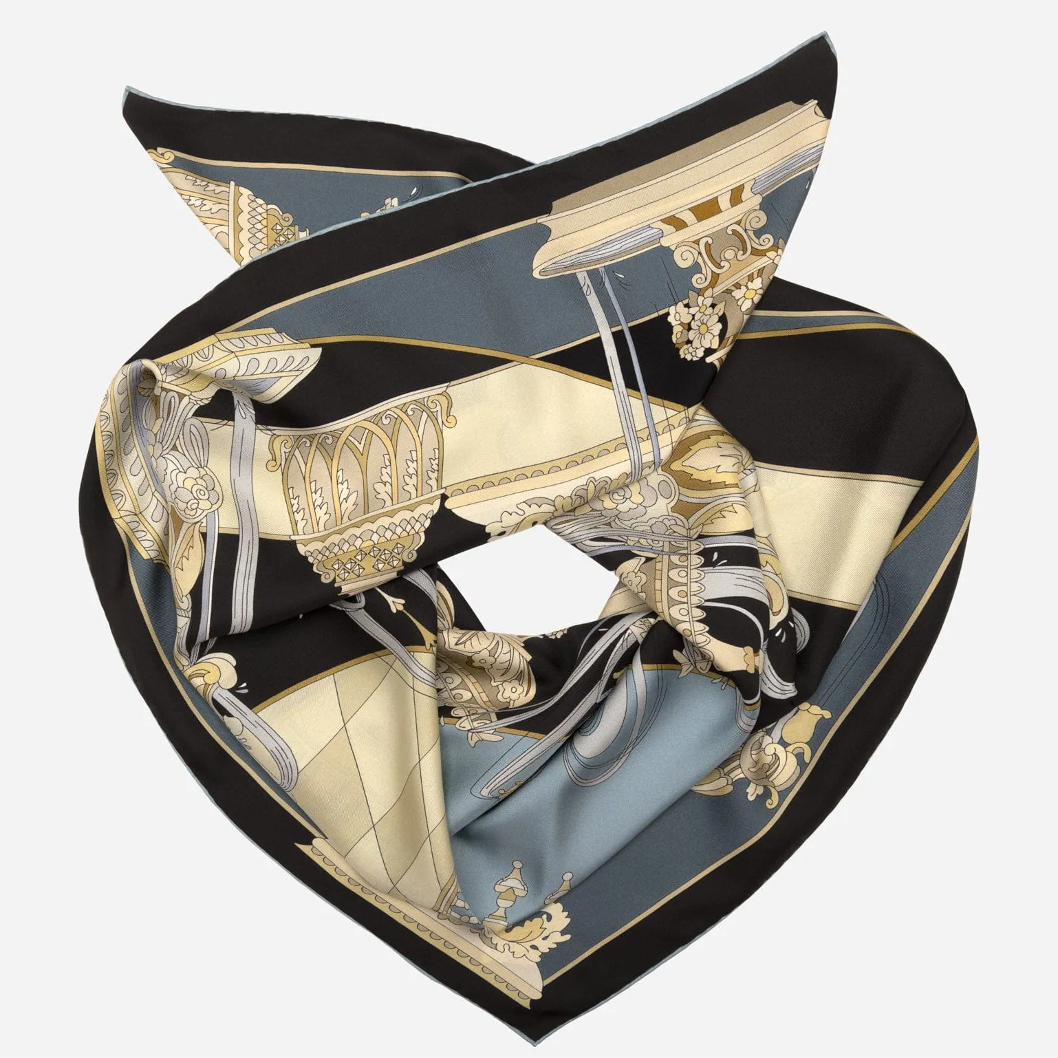 Fontana - Silk Foulard - Steel sold by Elizabetta