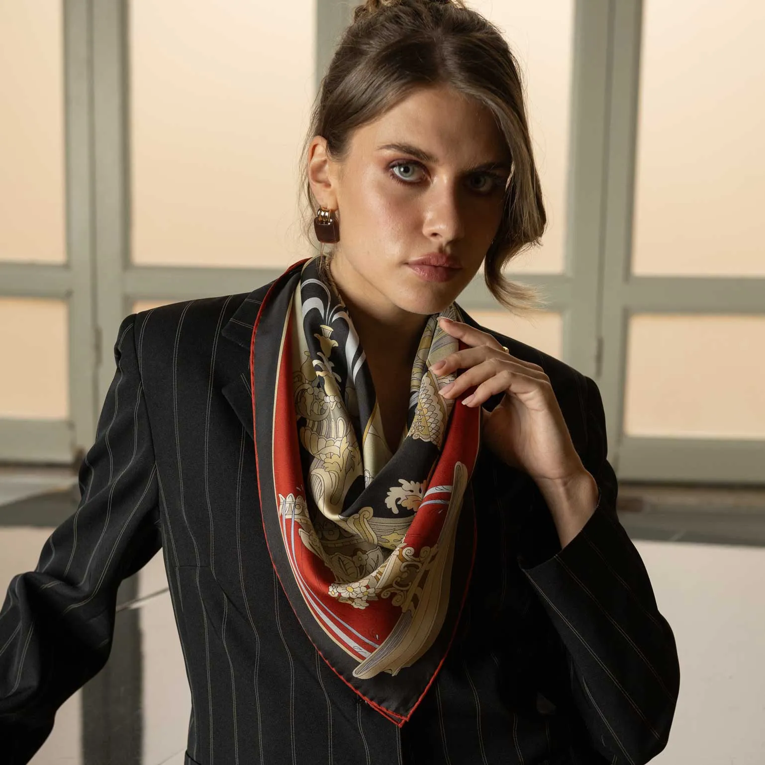 Fontana - Silk Foulard - Burgundy sold by Elizabetta product image thumbnail 2