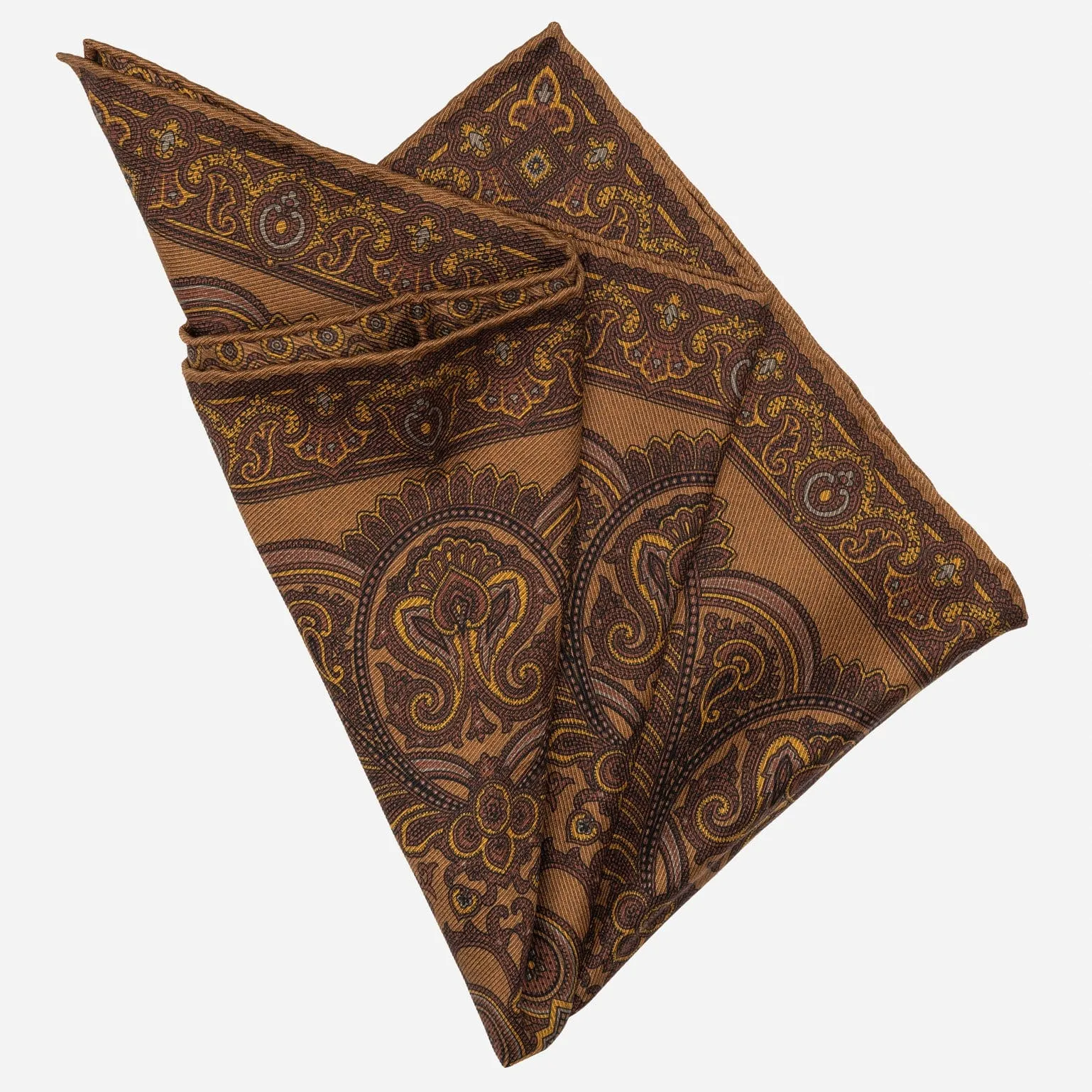 Lario - Double Sided Silk Pocket Square - Brown sold by Elizabetta product image thumbnail 3