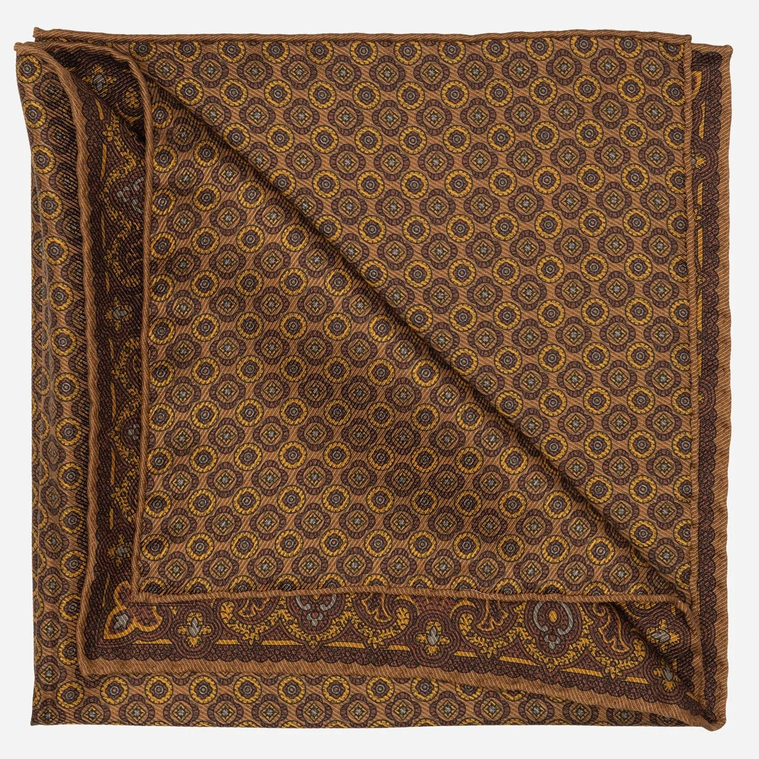 Lario - Double Sided Silk Pocket Square - Brown sold by Elizabetta product image thumbnail 2
