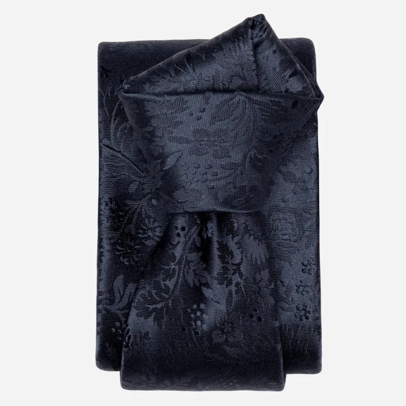 Goldoni - Silk Jacquard Tie - Midnight Blue sold by Elizabetta