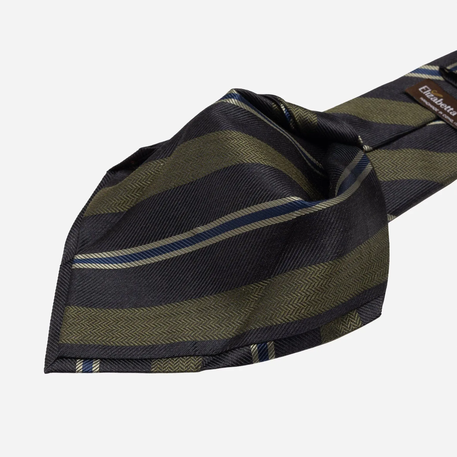 Flaminia - Silk Jacquard Tie - Navy and Olive sold by Elizabetta product image thumbnail 4