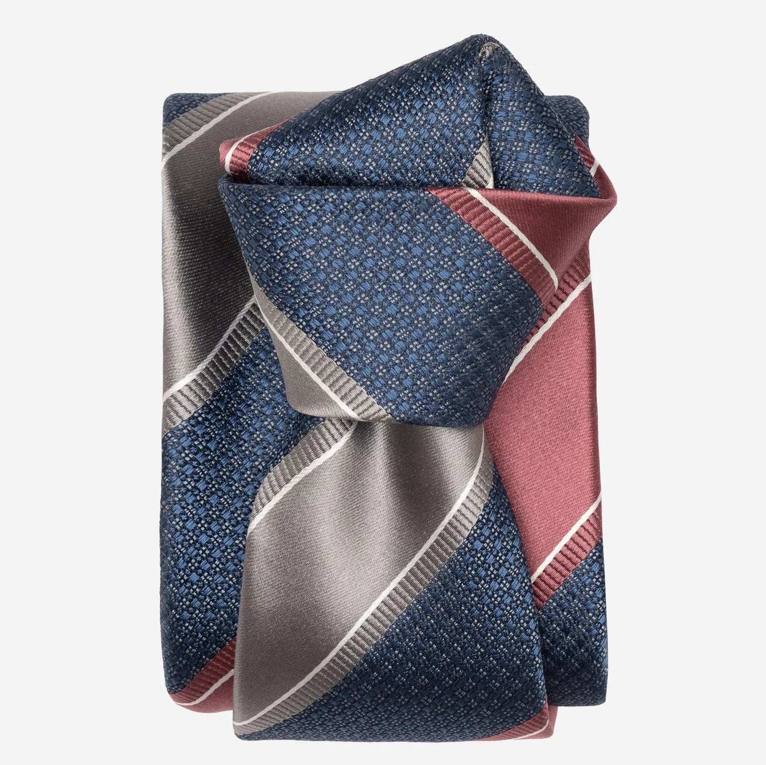 Ferrari - Silk Jacquard Tie - Navy and Burgundy sold by Elizabetta