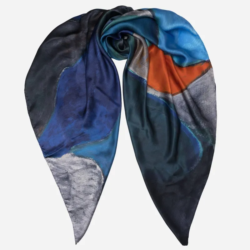 Marinella - Silk Scarf Shawl - Blue sold by Elizabetta