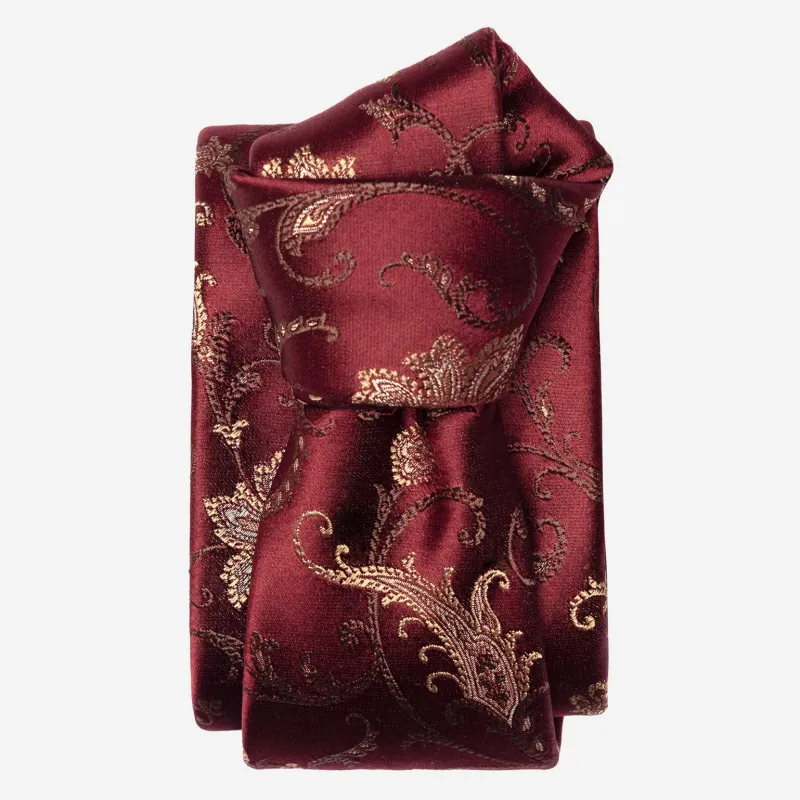 Prosecco - Silk Jacquard Tie - Burgundy sold by Elizabetta
