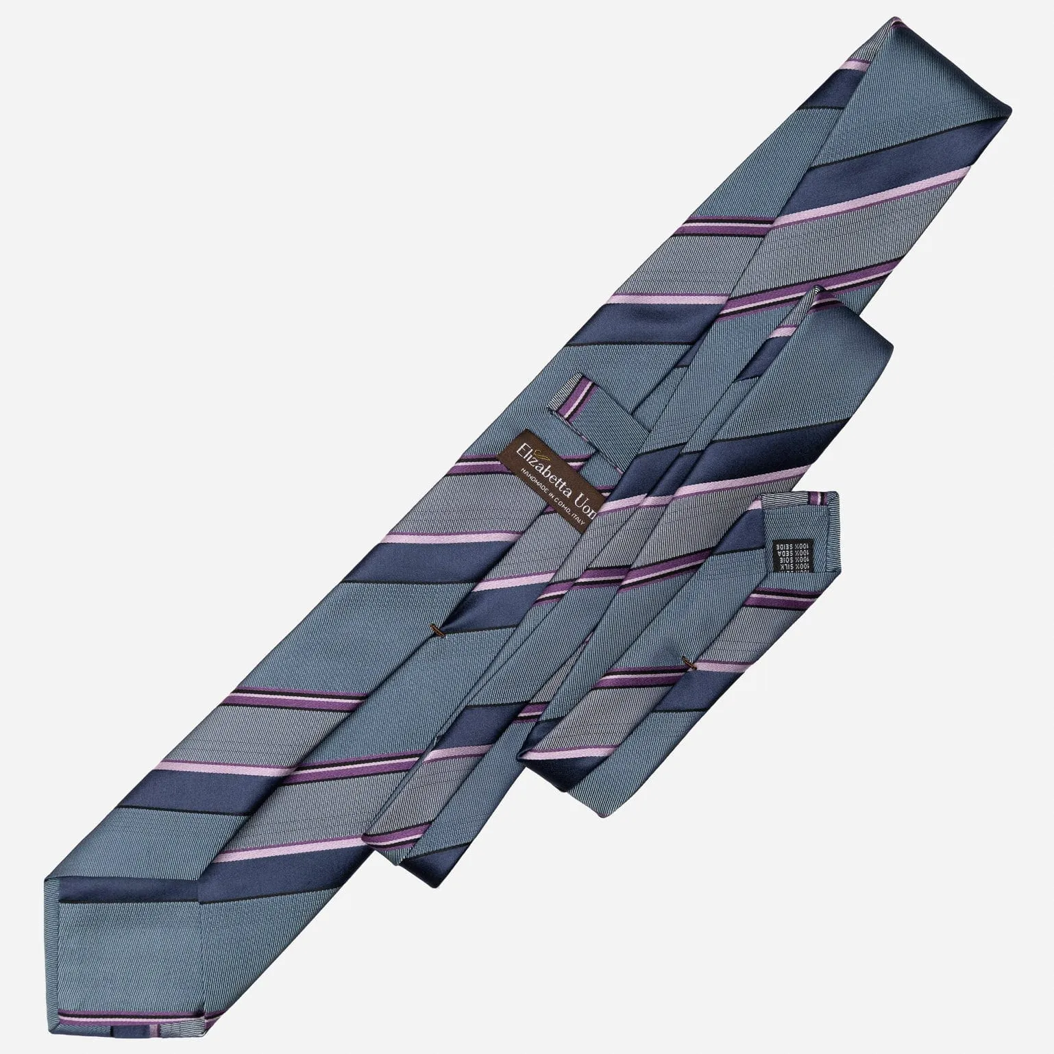 Rufino - Silk Jacquard Tie - Steel Blue and Lavender sold by Elizabetta product image thumbnail 3