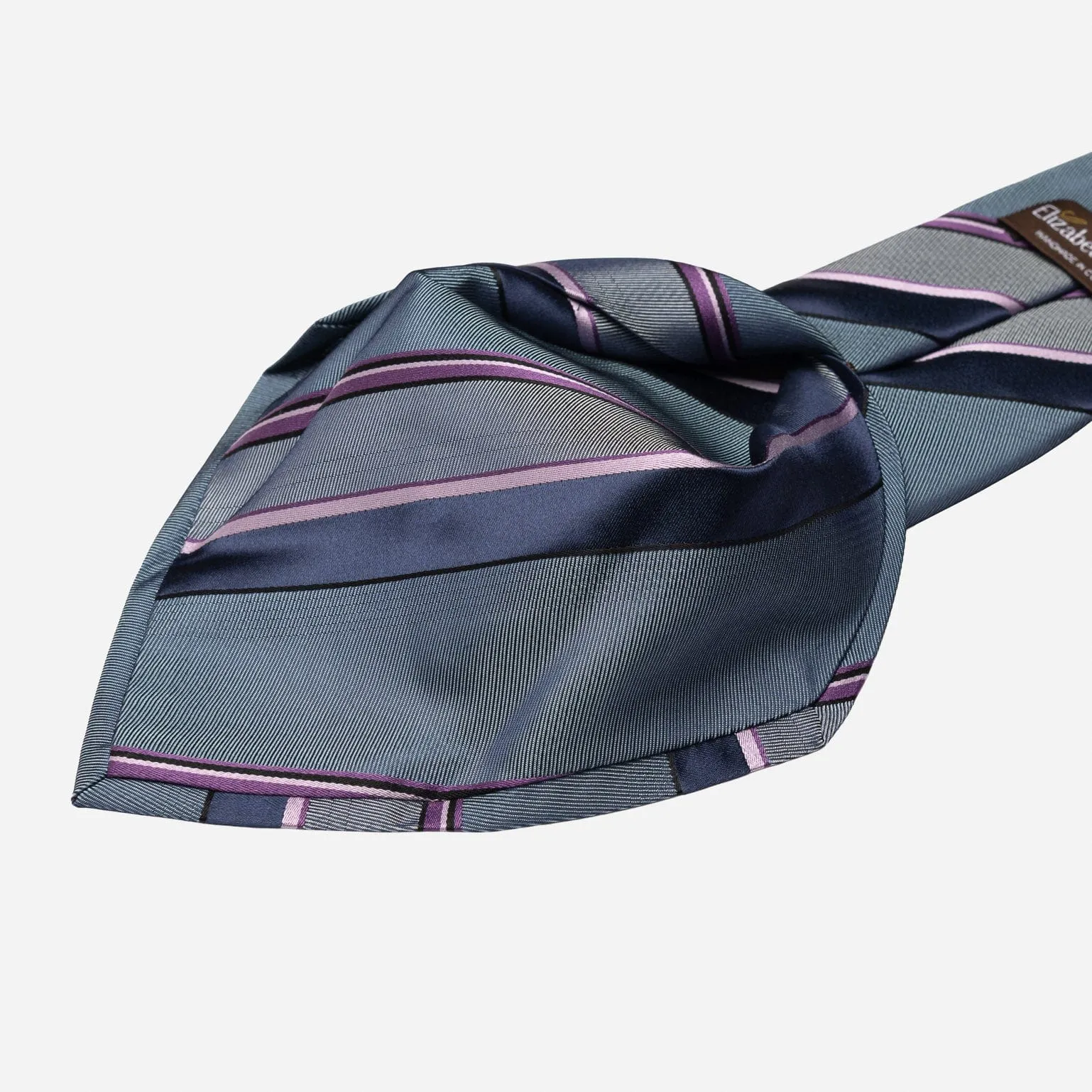 Rufino - Silk Jacquard Tie - Steel Blue and Lavender sold by Elizabetta product image thumbnail 4