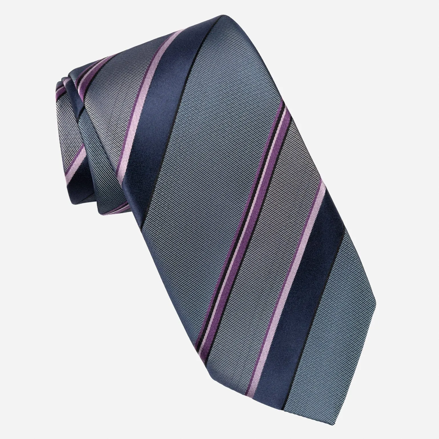 Rufino - Silk Jacquard Tie - Steel Blue and Lavender sold by Elizabetta product image thumbnail 2