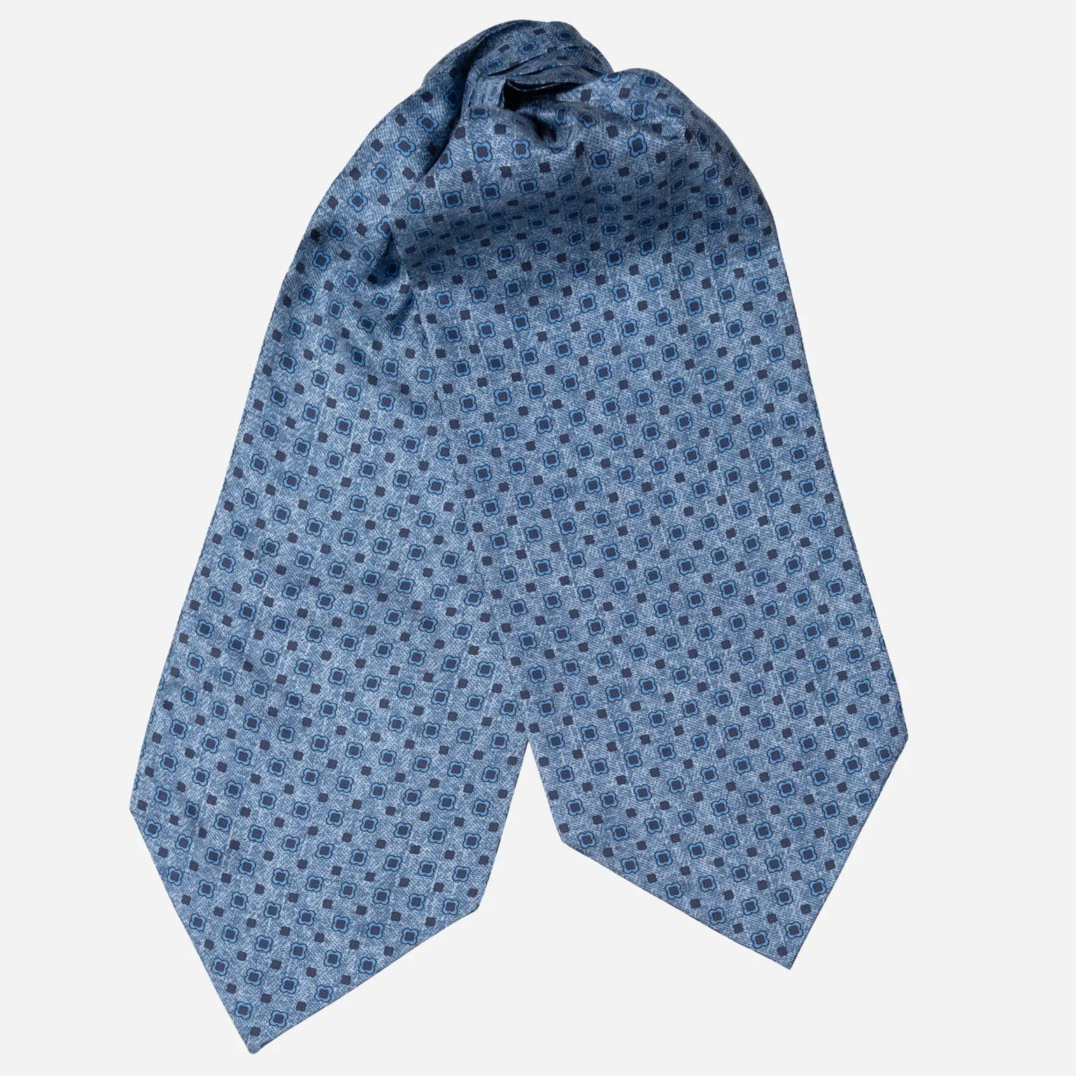 Ostuni - Silk Ascot Cravat Tie - Blue sold by Elizabetta