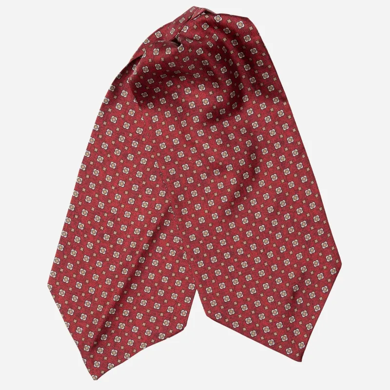 Ostuni - Silk Ascot Cravat Tie - Red sold by Elizabetta