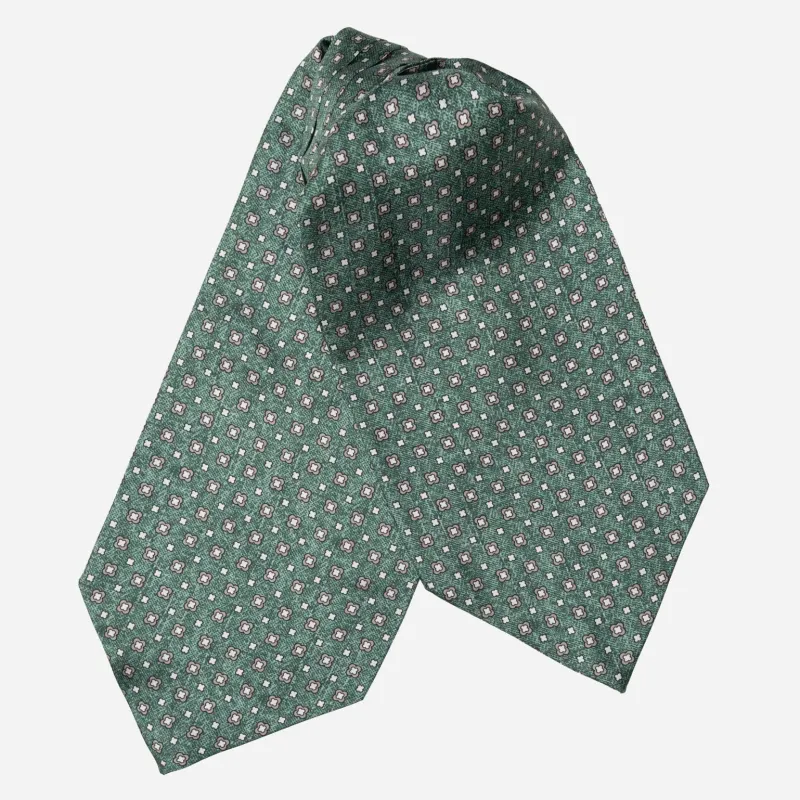 Ostuni - Silk Ascot Cravat Tie - Green sold by Elizabetta